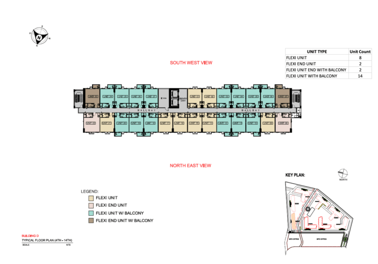 SMDC Lane Residences Floor Plan - D-4 to 14f