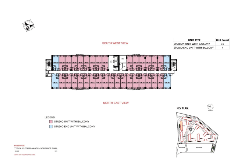 SMDC Lane Residences Floor Plan - E-4 to 14